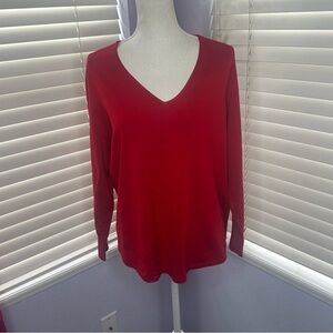 Chico's Vibrant Red V-Neck Sweater